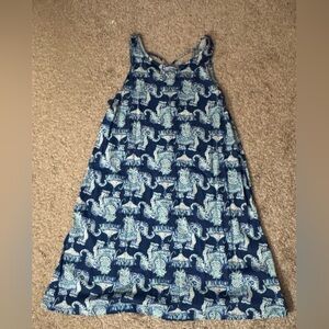Lilly Pulitzer Blue and Cream Elephant Print Dress